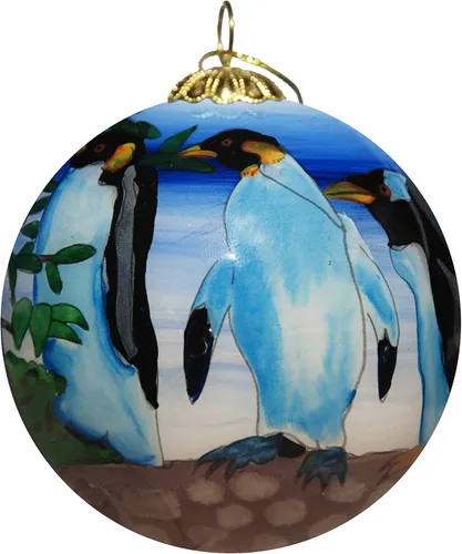 Vista 6 de Adorno navideño de vidrio soplado Bluebird Incluye caja de regalo