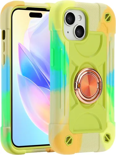 Vista 49 de MARKILL Funda compatible con iPhone 14 Pro de 6.1 pulgadas con soporte de anillo integrado, protección contra caídas de grado militar, carcasa Palta