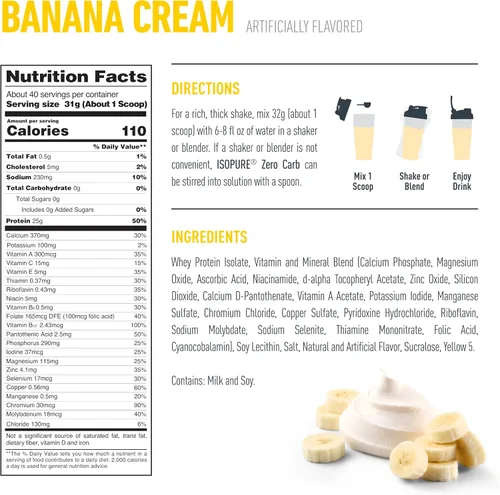 Vista 7 de Isopure Proteína aislada de suero de carbohidratos en polvo, crema
