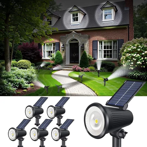 Vista 11 de Solar Powered Spotlights Outdoor Waterproof Sunset Spot LED Lights Ultra Bright for Tree, Flag, Lawn, Statue, Pool, Garden, House, Wall, Yard, Path