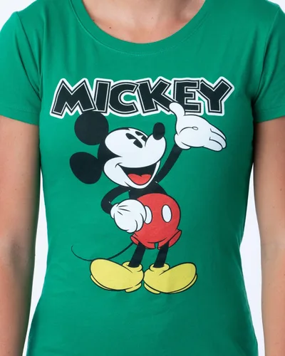 Vista 2 de Disney - Camiseta clásica y cómoda de Mickey Mouse con cuello redondo para mujer