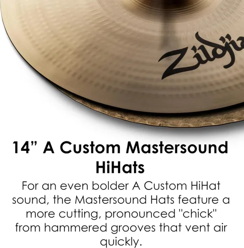 Vista 3 de Zildjian A20550 14" A Custom Mastersound Hi-Hats Platillos