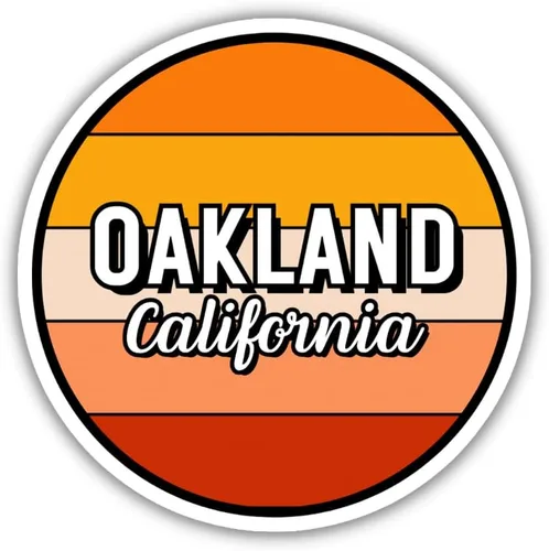 Vista 5 de Oakland California Travel Sticker, 2.5" Multiple Colors, Laptop Water Bottle Planner Journal, Collectible Places I've Been, Luggage Decal (Earth)