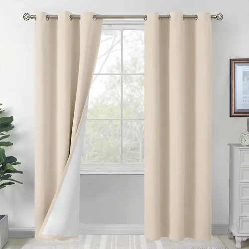 Vista 34 de BGment - Cortinas blackout blancas para dormitorio de 84 pulgadas de largo, juego de 2 paneles, cortinas para dormitorio con aislamiento térmico