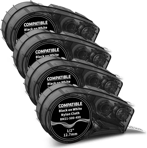 Vista 9 de Compatible with M21-500-499 1/2 Inch Muti-Purpose Nylon Label Tape