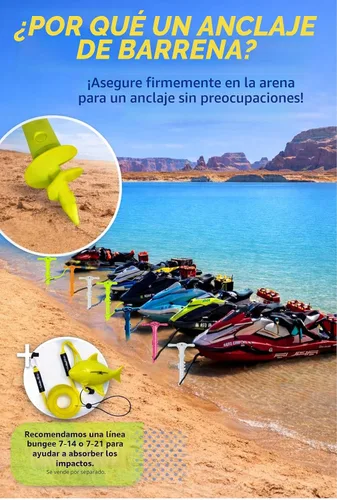 Vista 3 de SandShark - Anclaje para barco deportivo y anclaje para moto acuática. Poste de anclaje de agua poco profunda para barco y PWC. Kit de anclaje