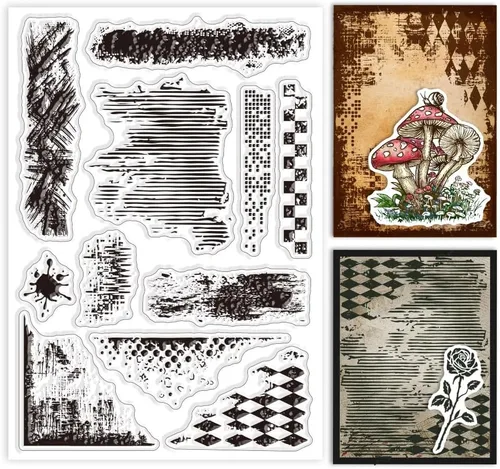 Vista 14 de GLOBLELAND Sellos transparentes de vidrio roto para manualidades, álbumes de recortes, fondo irregular, sellos transparentes de silicona para hacer