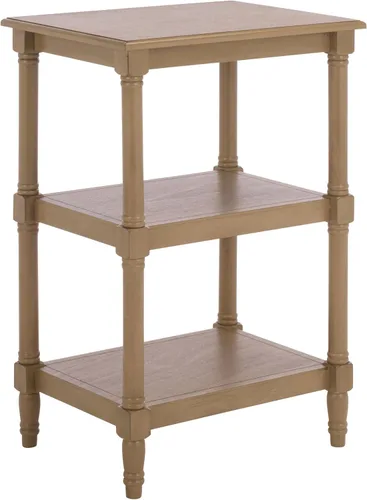 Vista 9 de Safavieh Home Collection Cassie Greige - Mesa de almacenamiento de 3 estantes ACC5715A, 19.8 pulgadas de ancho x 15 pulgadas de largo x 30 pulgadas