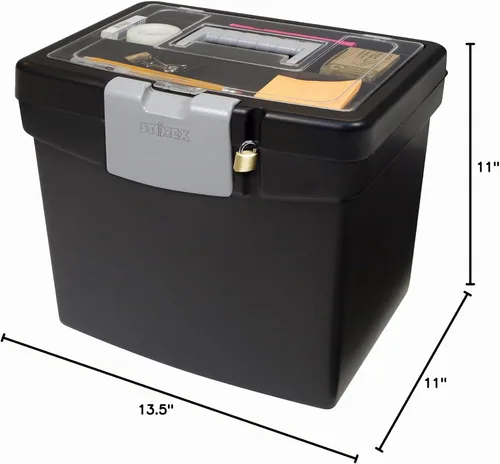 Vista 10 de Storex File Box, 10.88 x 13.25 x 11 pulgadas, color negro (STX61504U01C)