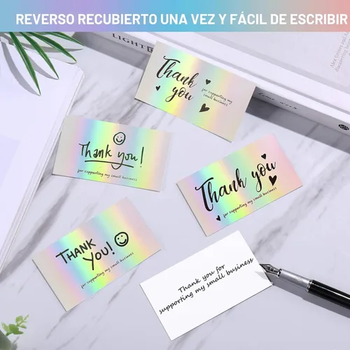 Vista 4 de 120 Tarjetas de Agradecimiento para Pequeñas Empresas, Mini 6 Estilos Tarjetas de Agradecimiento por Apoyar Notas de Compras Tarjetas