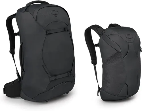 Vista 6 de Osprey Europe Mochila Farpoint 70 para hombre, color gris Tunnel Vision
