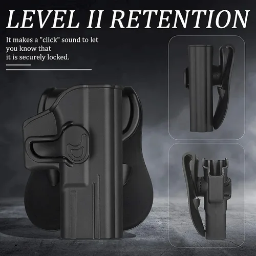 Vista 3 de Funda OWB para Glock 17 17L 19 19X 22 23 26 27 31 32 33 (No para MOS), Mano Derecha