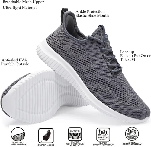 Vista 4 de BXYJDJ Zapatos deportivos para correr para hombre, para caminar, atléticos, gimnasio, fitness, deportes, ligeros, informales, para trabajo, correr