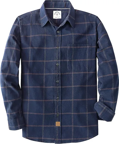 Vista 20 de Dubinik® Camisa de franela, para hombre, de manga larga, a cuadros, suave, 100% algodón, informal, con botones, ajuste regular Gris Negro