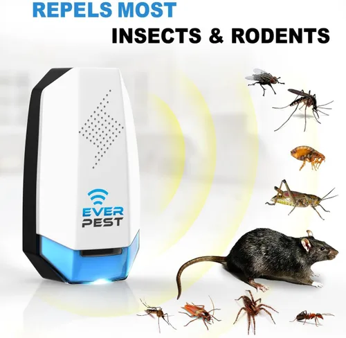 Vista 2 de Repelente ultrasónico de control de plagas, ecológico, enchufe, electrónico, ondas, enchufe para interiores, repelente de enchufe para ratones