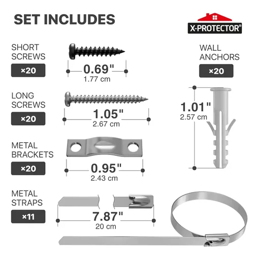 Vista 6 de X-Protector Anclajes para muebles a prueba de bebés – Paquete de 10 piezas – Anclaje de pared de metal para muebles – Anclajes de pared a prueba