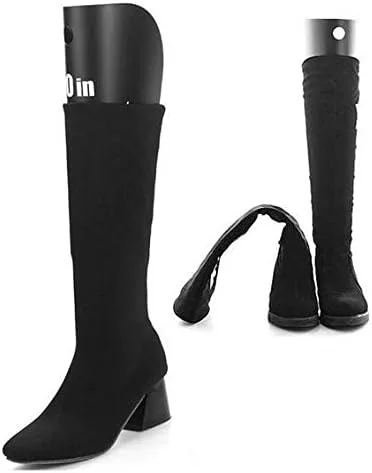 Vista 6 de XUMIN 2 pares de plástico negro grueso para botas largas con inserciones de forma de botas altas y cortas soporte automático soporte soporte soporte
