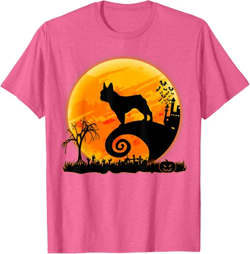 Vista 31 de Camiseta divertida de disfraz de Halloween para perro y luna de Bulldog francés, Negro, S