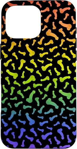 Vista 19 de Funda negra con diseño de pene o polla arcoíris para iPhone 17