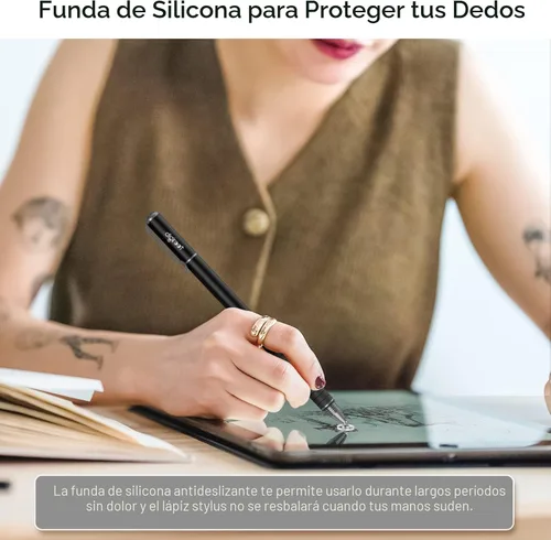 Vista 7 de DIGIROOT Lápiz capacitivo universal, lápiz digital 2 en 1 para pantalla Negro