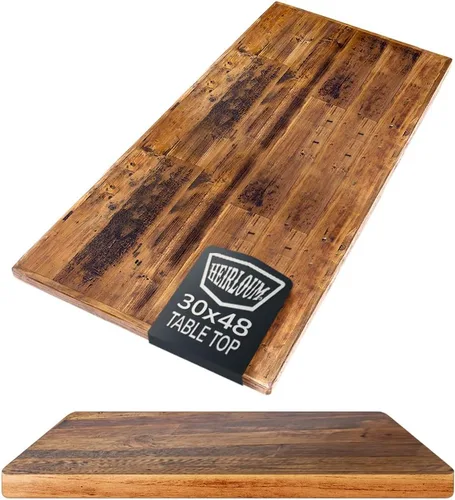 Vista 30 de Mesa de madera recuperada, pieza de madera reciclada rústica perfecta para cocinas, comedor y mesas auxiliares
