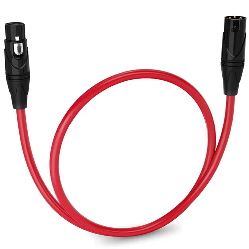 Vista 16 de LyxPro Cable de micrófono XLR hembra a macho de ángulo recto de 3 pines de 1.5 pies para altavoces amplificados, interfaz de audio, rendimiento