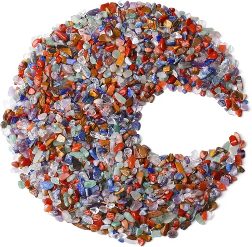 Vista 23 de ZHIYUXI Relleno de florero de fluorita de cristal, 0.22 libras, chips curativos pulidos para decoración, grava para pecera, plantas suculentas