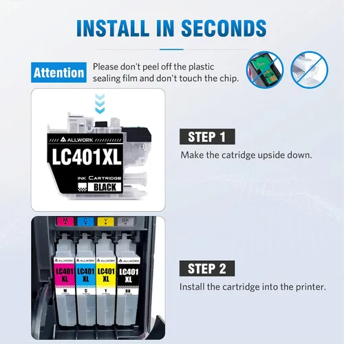 Vista 6 de LC401XL LC401 MFC-J1010DW - Cartuchos de tinta para impresora Brother LC 401XL 401 XL Cartucho de tinta compatible con impresora MFC J1010DW
