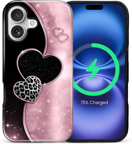 Vista 117 de Funda Compatible con iPhone 13/14 [Compatible con MagSafe] Protección de Doble Capa de Cáscara Dura Híbrida, Funda Magnética Protectora a Prueba