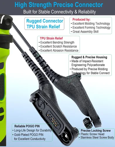 Vista 3 de commountain APX-6000 XPR-7550e - Auricular con micrófono compatible con radios Motorola APX-8000 (7000 4000) XPR-7350e (7580e 7380e 7550 7350)