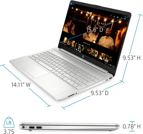 Vista 4 de HP Laptop 2021, pantalla FHD de 15.6 pulgadas, procesador AMD Ryzen 3-3250 de 2 núcleos, memoria DDR4 de 16 GB, SSD PCIe NVMe M.2 de 1 TB, Wi-Fi