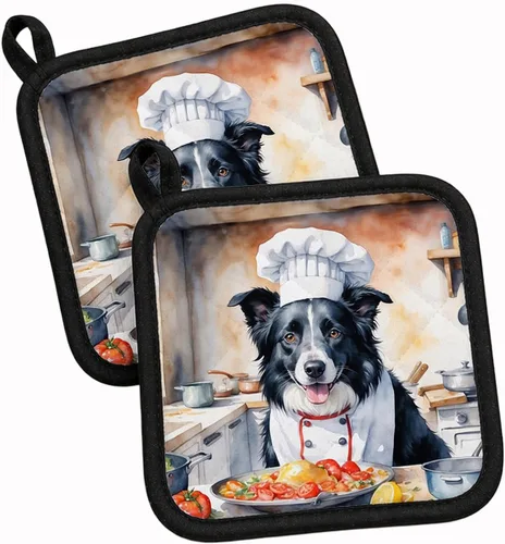 Vista 80 de Caroline's Treasures Coton de Tulear El Chef Par de Agarraderas de Ollas de Cocina Resistentes al Calor Juegos de Agarraderas de Ollas Almohadillas