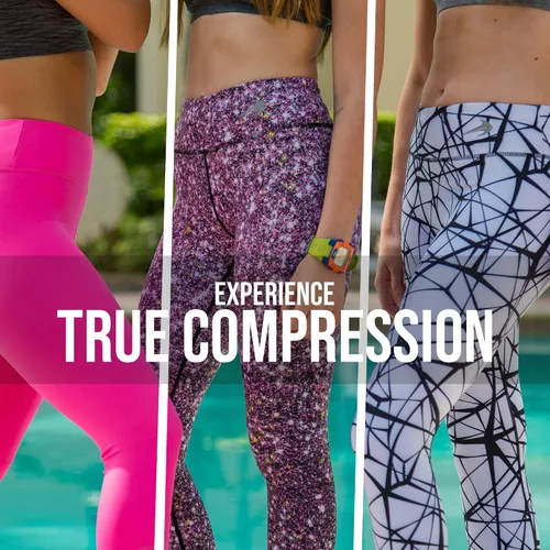 Vista 4 de CompressionZ - Leggings de compresión de cintura alta para mujer, para yoga, correr, gimnasio y entrenamiento diario, pantalones deportivos