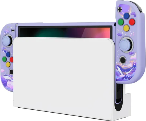 Vista 8 de PlayVital ZealProtect - Funda protectora suave para Nintendo Switch OLED, protector flexible Joycon Grip Cover para Nintendo Switch OLED