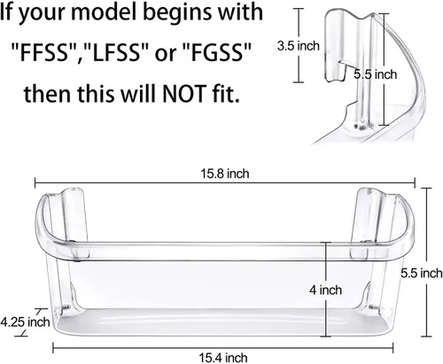 Vista 2 de MEJORADO Paquete de 2 240323002 Estante de Bandeja de Puerta de Refrigerador Compatible con Frigidaire y Kenmore los 2 Estantes Inferiores