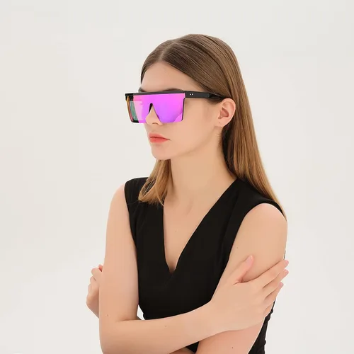 Vista 6 de OCERAVE 2 pares de gafas de sol cuadradas con parte superior plana para mujeres y hombres grandes tonos sin montura de gran tamaño grandes con espejo