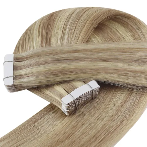 Vista 131 de YoungSee Extensiones de Cabello Humano con Cinta Balayage Extensiones de Cabello con Cinta Marrón Oscuro Extensiones de Cabello con Cinta Ombre