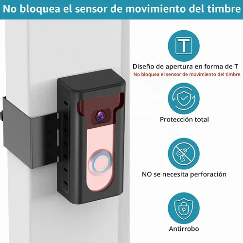 Vista 4 de KIMILAR Soporte para Timbre de Video Antirrobo Mejorado 2024, No Bloquea el Sensor de Movimiento del Timbre, Soporte de Montaje Ajustable Sin