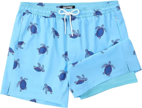 Vista 22 de Mens Swim Trunks with Compression Liner 5 Inch Inseam Swimming Trunks Shorts for Men