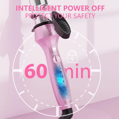 Vista 3 de Dan Technology Rizador de doble voltaje con barril de 1 pulgada, temperatura ajustable, apagado automático de 60 minutos para cabello largo y corto