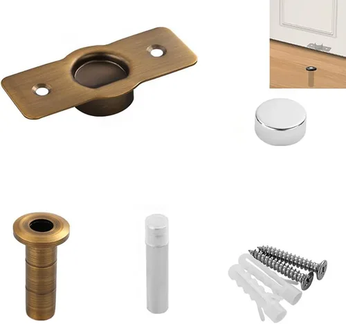 Vista 11 de Tope de puerta magnético, tapón de puerta oculto de acero inoxidable invisible Strong Magnetic Hold Prevents Door Impact And Noise. Ultra Thin