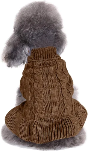 Vista 24 de CHBORCHICEN Suéteres de punto para perros pequeños, sudadera cálida para mascotas gatos, ropa de invierno, suéter de gatito y cachorro