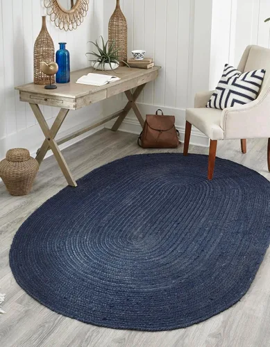 Vista 47 de Unique Loom Alfombra trenzada de la colección de yute - Dhaka (1' 2" x 6' 1", camino de mesa, gris)