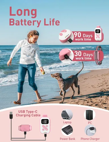 Vista 11 de Collar de Entrenamiento para Perros sin Choque, Collar de Perro con Pitido y Vibración con Control Remoto 853M, Collar de Vibración para Perros