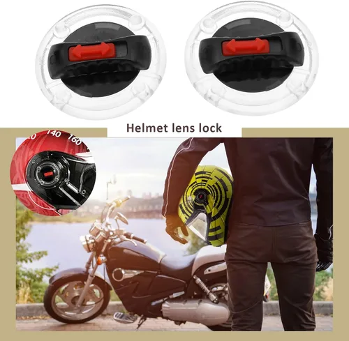 Vista 2 de 1 par de lentes de clip para casco de motocicleta, con clip, interruptor giratorio, compatible con LS2 lente de casco FF370 FF396 FF394 FF358 FF386