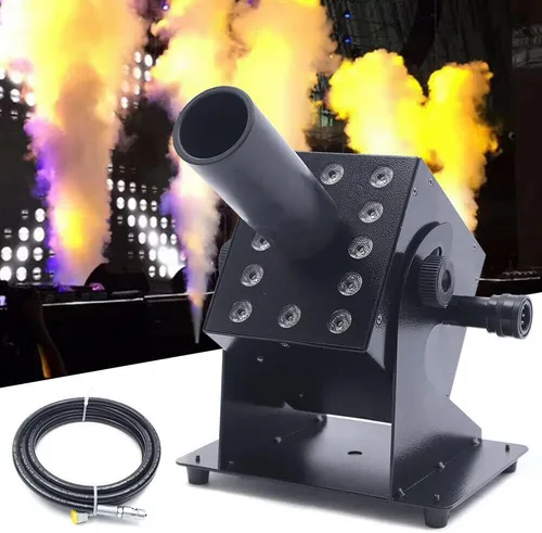 Vista 7 de TFCFL Máquina de niebla a chorro de CO2 de 250 W con manguera de gas de 16.4 ft, columna de gas multiángulo, control DMX, 9 canales, kit de máquina
