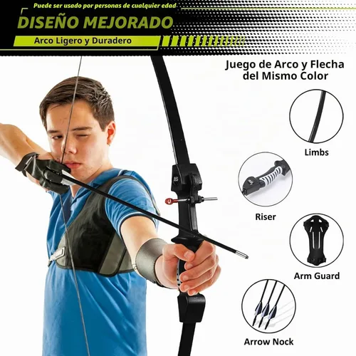 Vista 3 de crazymouse Bow and Arrow for Teens Beginners Adults Recurve Bow Set 8 Arrows 5 Target Face Archery Longbow Kit Backyard Games Gift for Outdoor
