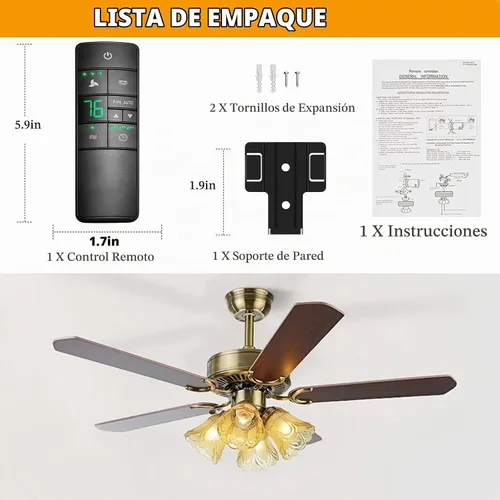 Vista 6 de Reemplazo de control remoto del ventilador de techo HD3 para decoración del hogar de Hampton Bay