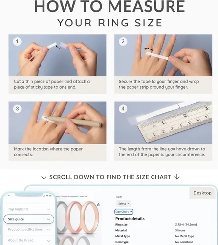 Vista 6 de ThunderFit - Anillos de silicona para mujer, delgados, apilables, complemento, alianzas de boda de silicona, 332 pulgadas (2.5 mm) de ancho y 564