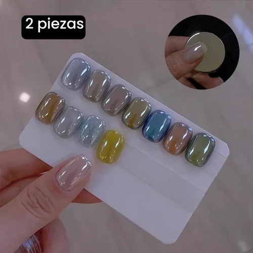 Vista 3 de 2 piezas de polvo de uñas cromo blanco lunar, polvo de brillo de uñas efecto espejo perlado mágico, pigmento cromo perla para decoración de uñas 2